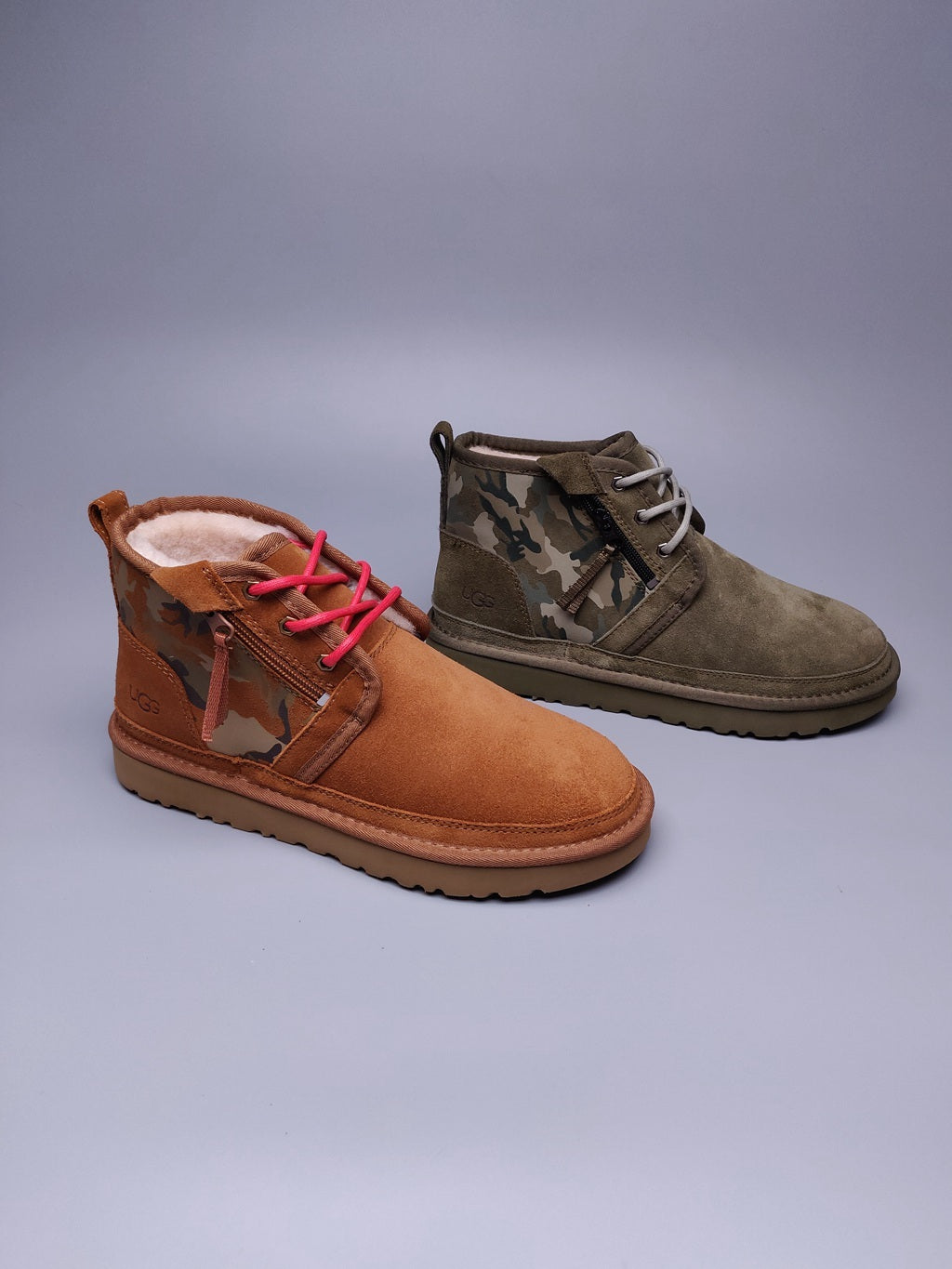 Military Green Color-Block Camo Men’s Sneakers – In Stock