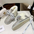 Silver Daisy Crystal Ribbon Shoes – In Stock