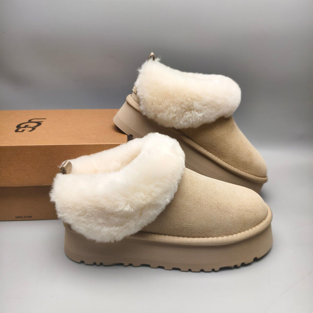 Sand Thick-Sole Suede Slip-On Lazy Shoes – In Stock