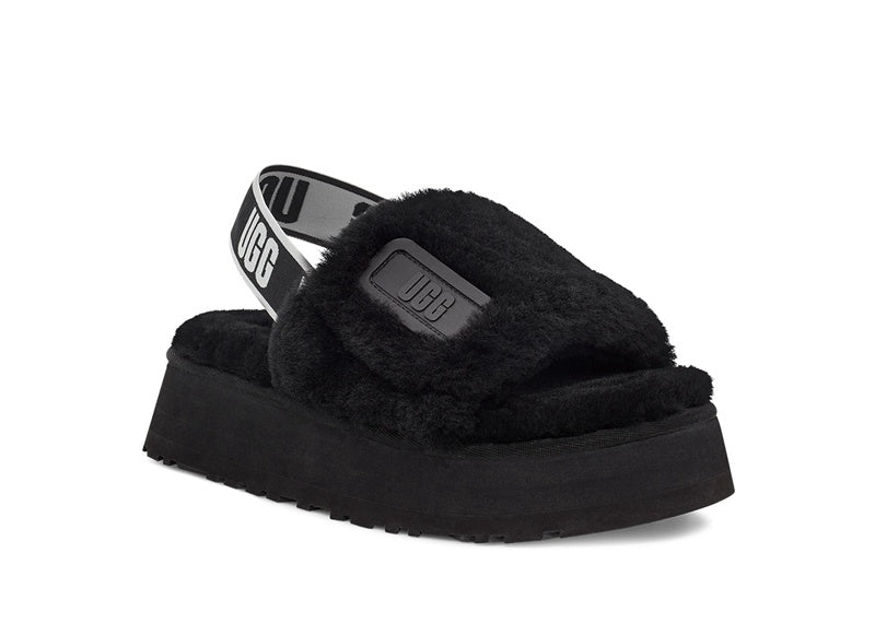 Black Disco Fluffy Sandals – In Stock