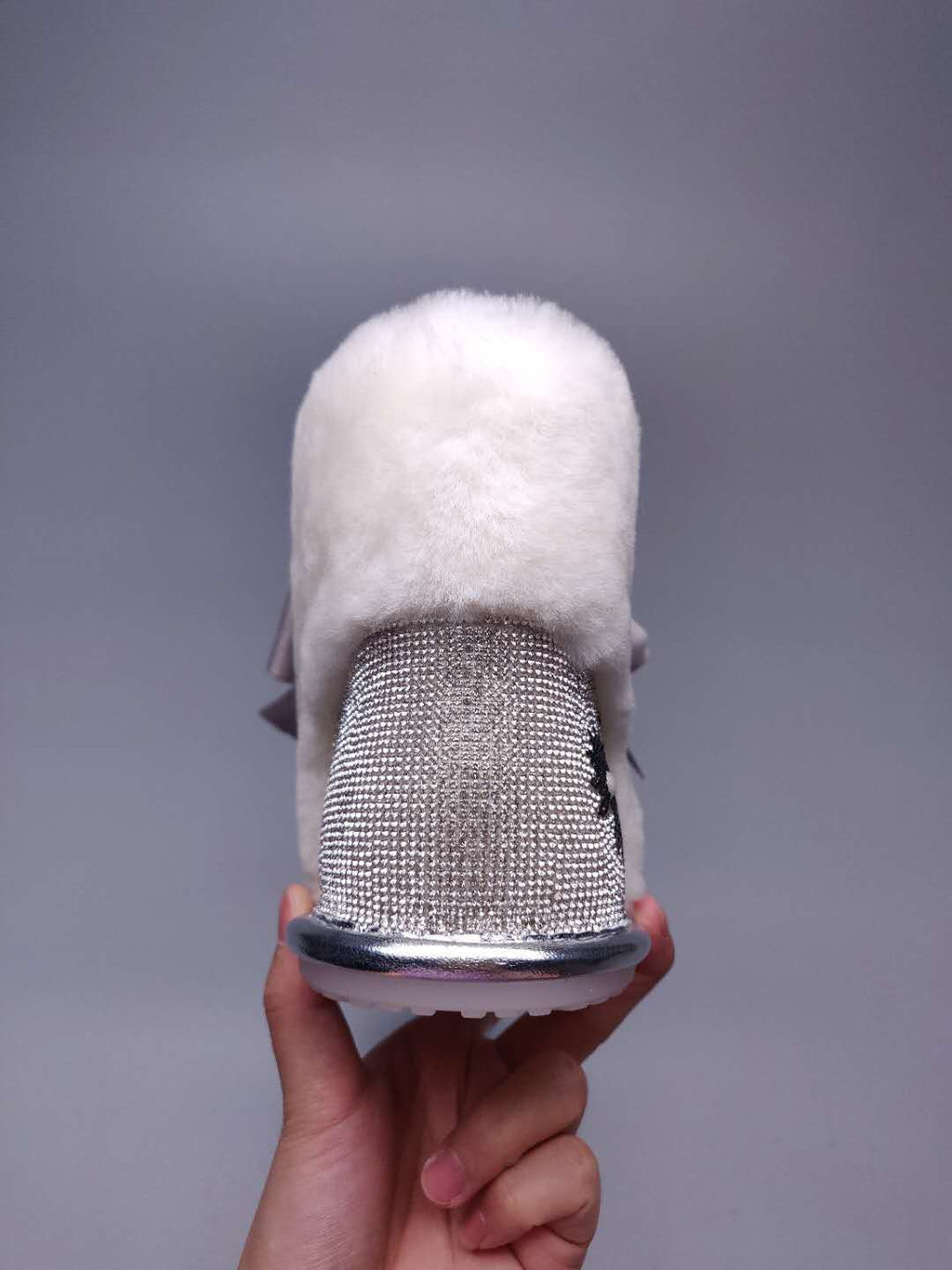 Silver Daisy Crystal Ribbon Shoes – In Stock