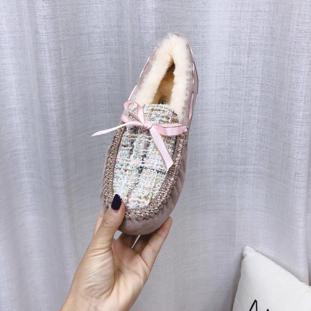 Dusk Pink Chanel-Style Pebble Loafers – Sophisticated & Chic