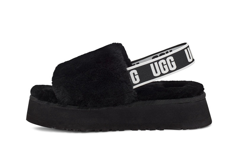 Black Disco Fluffy Sandals – In Stock