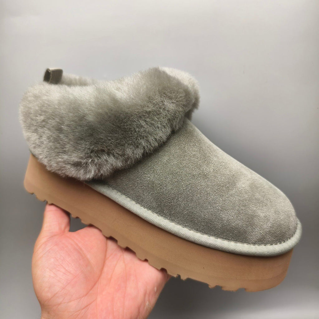 Green Thick-Sole Suede Slip-On Lazy Shoes – In Stock