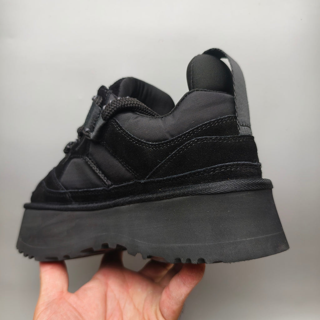 Black Chunky Dad Sneakers – Lace-Up Casual Style | In Stock