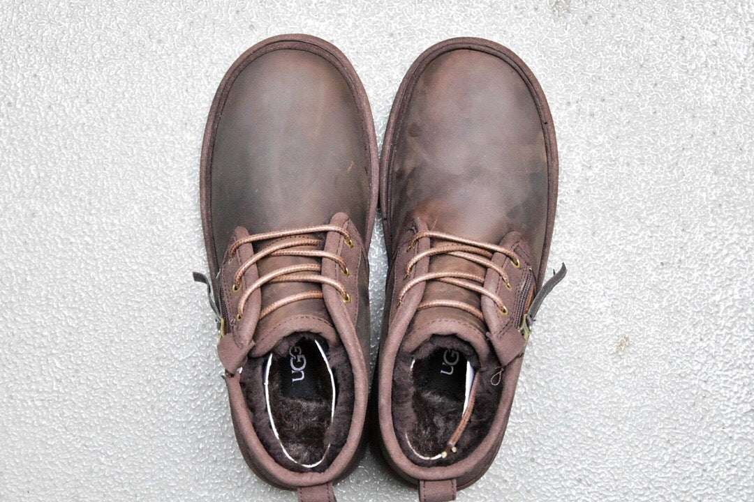 Men’s Crazy Horse Leather Zip-Up Sneakers