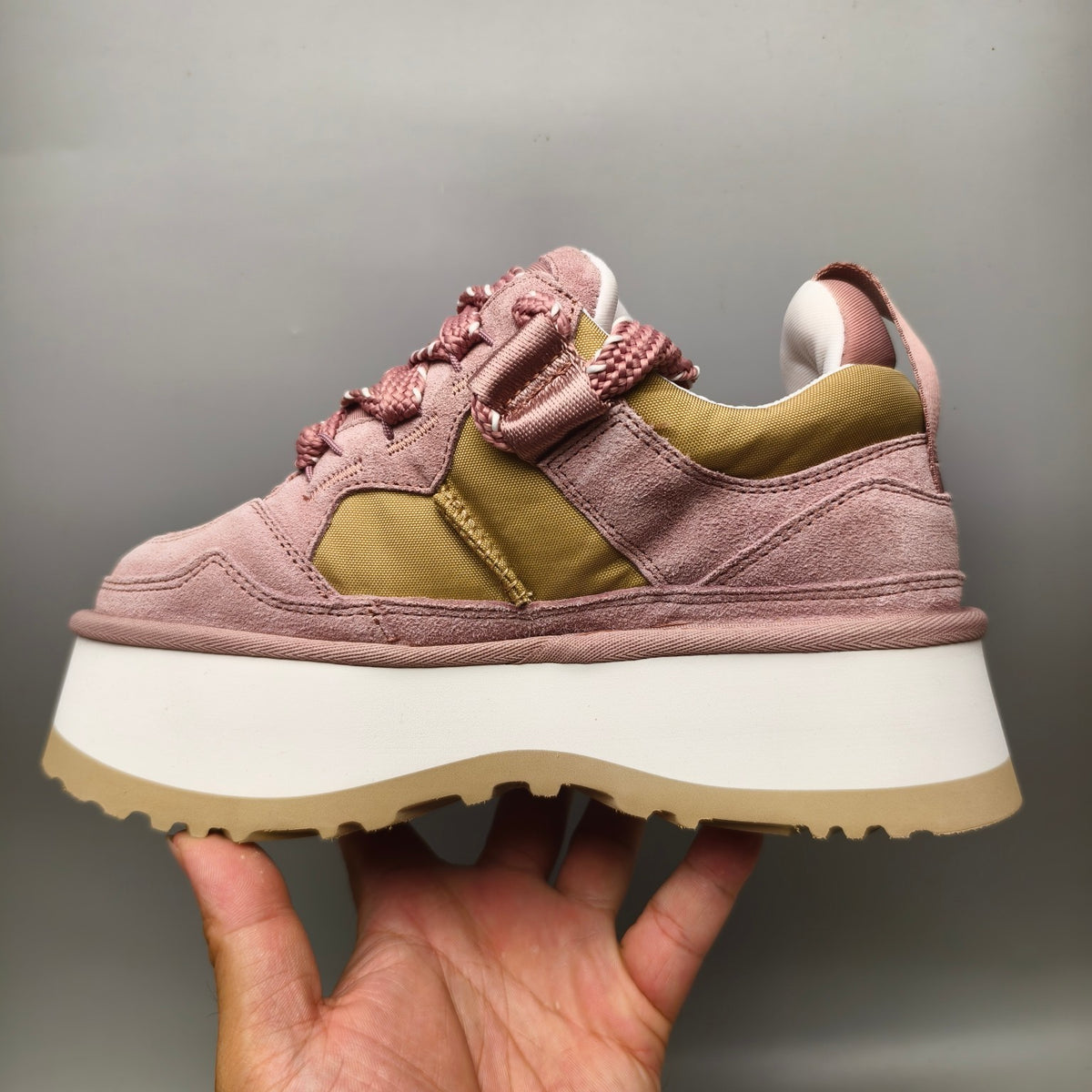 Pink Chunky Dad Sneakers – Lace-Up Casual Style | In Stock