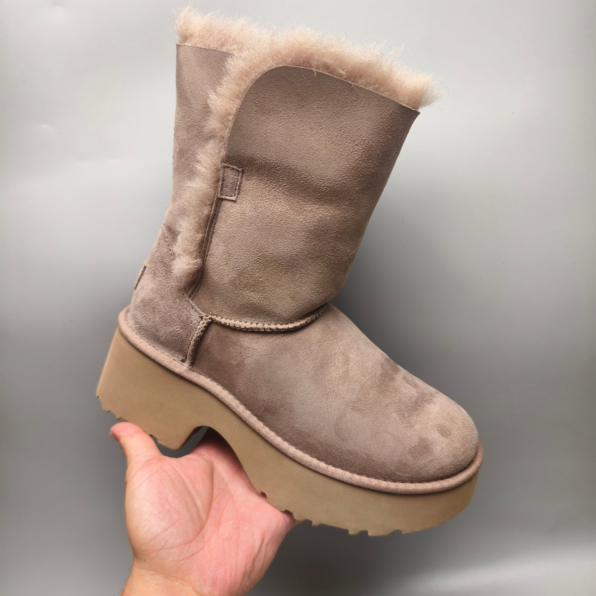 Walnut Brown Wedge Platform Mid-Calf Fashion Boots – Women’s | In Stock