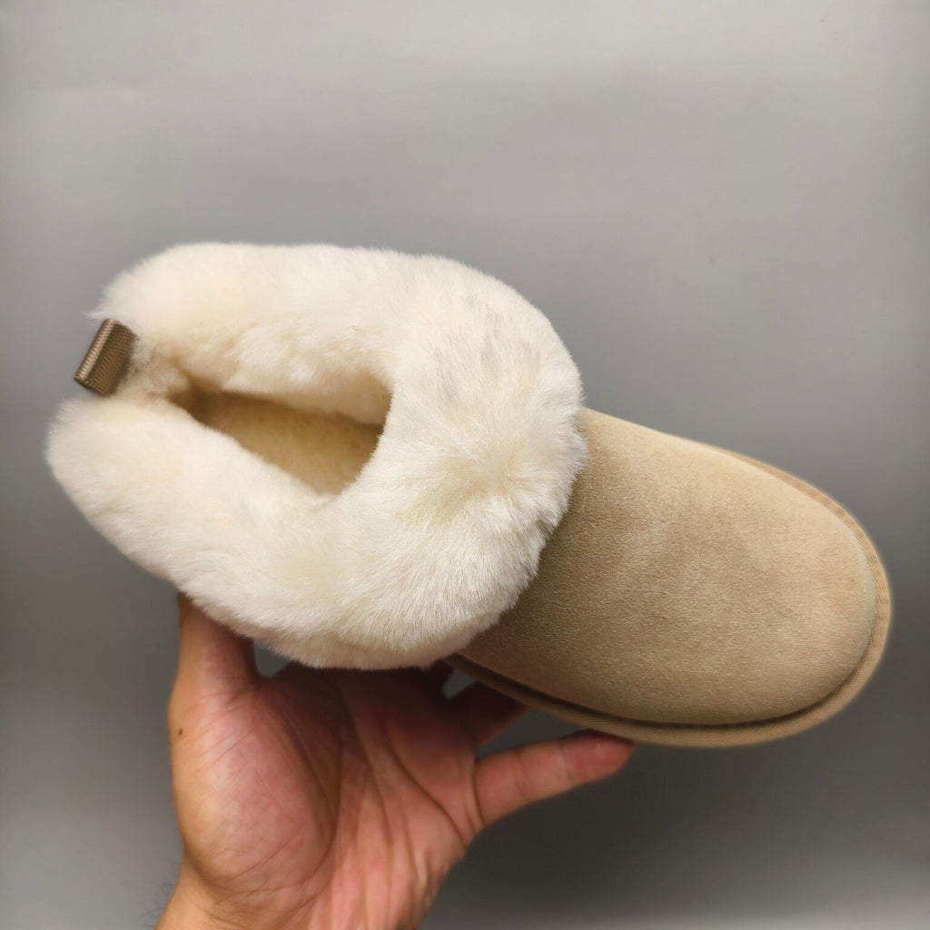 Sand Thick-Sole Suede Slip-On Lazy Shoes – In Stock