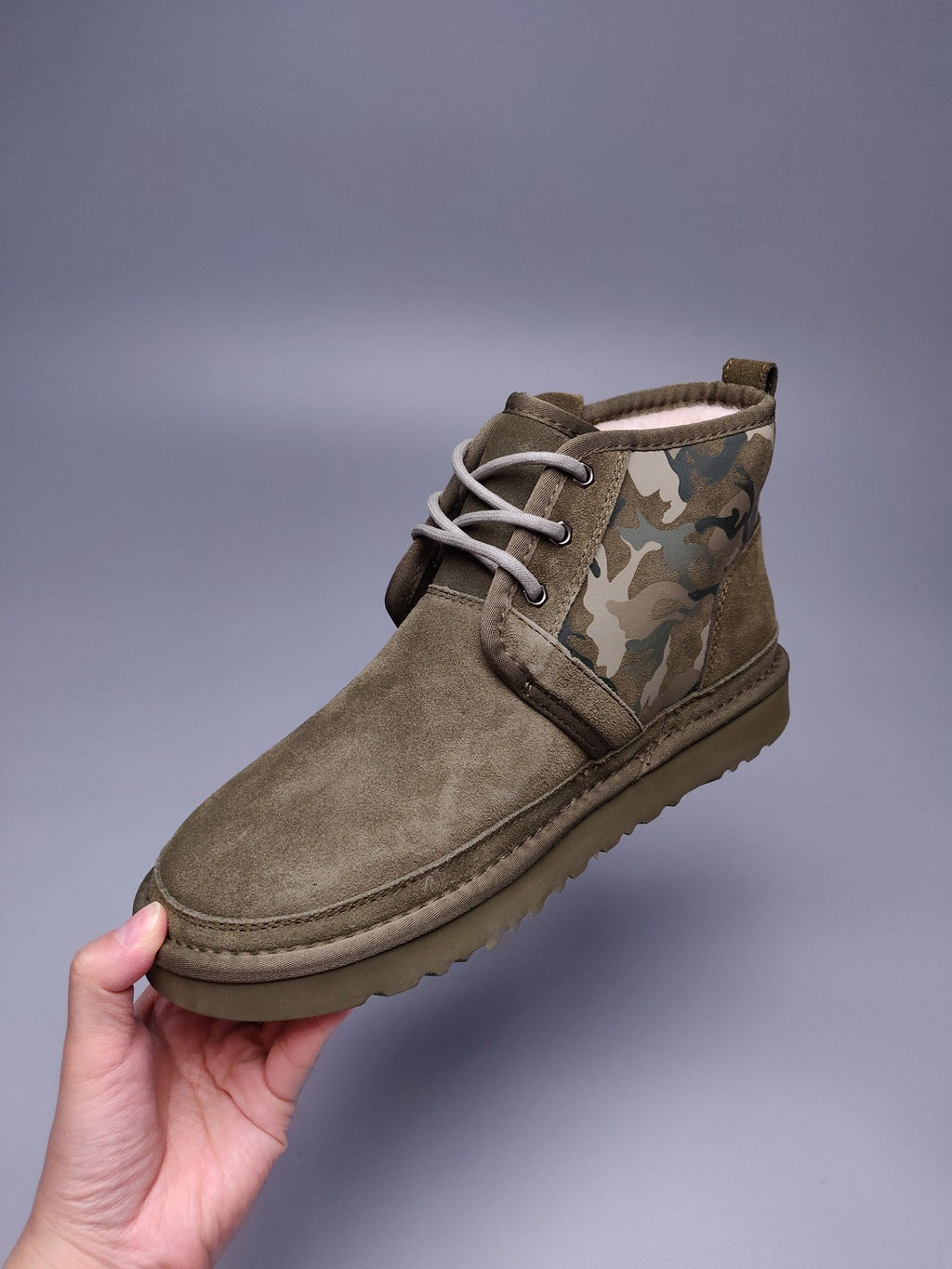 Military Green Color-Block Camo Men’s Sneakers – In Stock