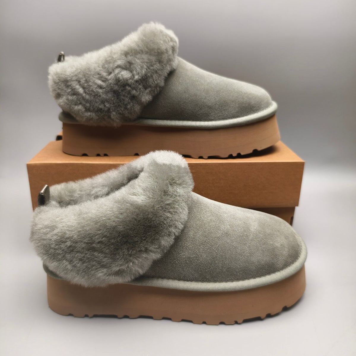 Green Thick-Sole Suede Slip-On Lazy Shoes – In Stock