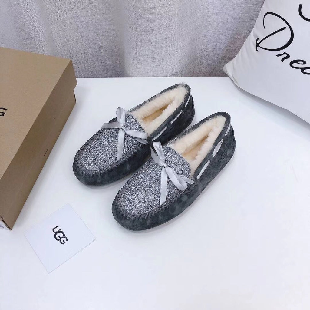 Grey Chanel-Style Pebble Loafers – Sophisticated & Chic