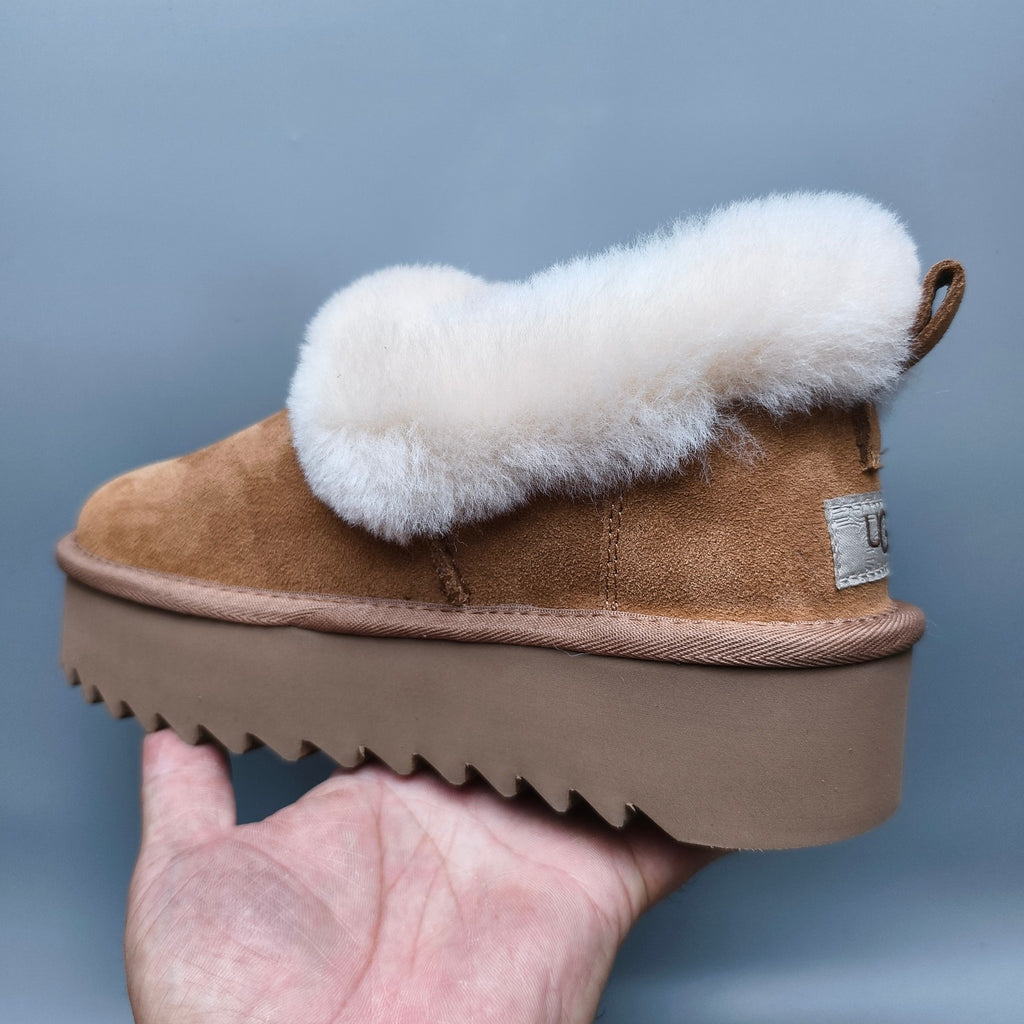 Chestnut Thick-Sole Casual Boots – In Stock