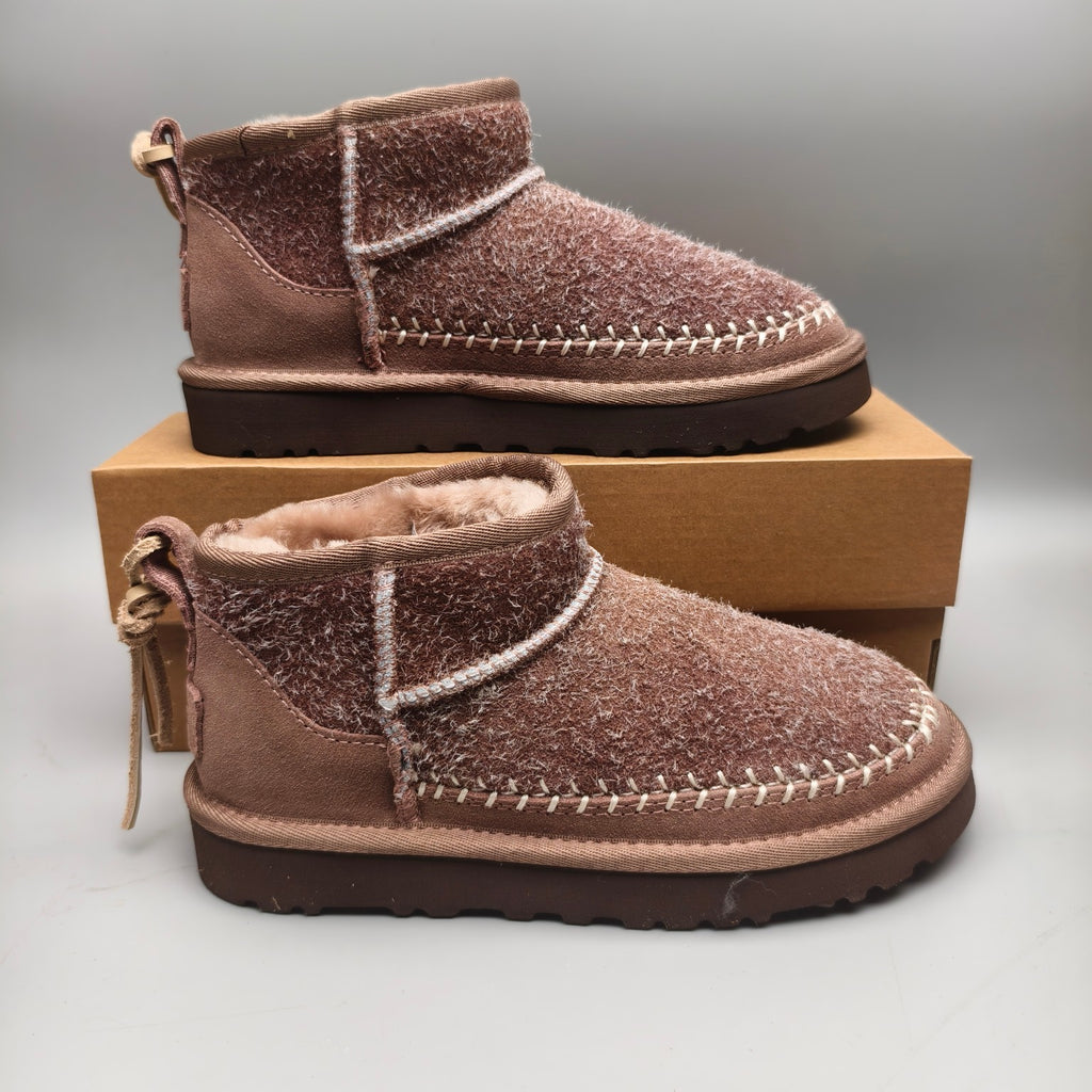 Brown Suede Back-Strap Ankle Boots – In Stock