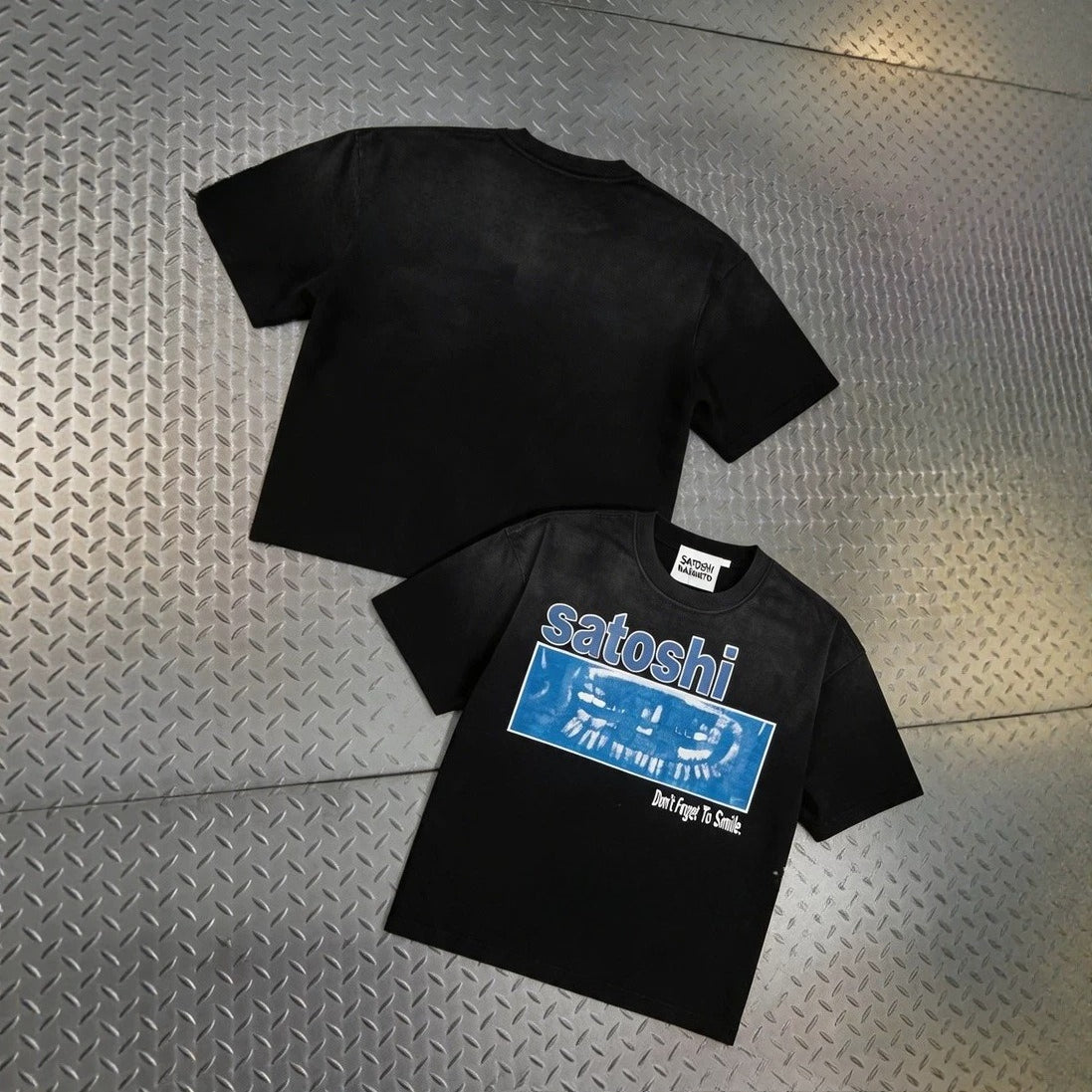 Satoshi Nakamoto Vintage Washed Distressed Crew Neck T Shirt Unisex