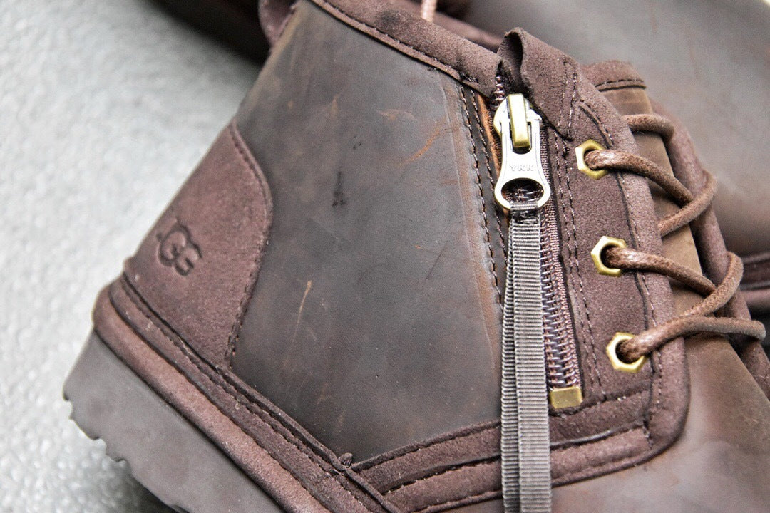 Men’s Crazy Horse Leather Zip-Up Sneakers
