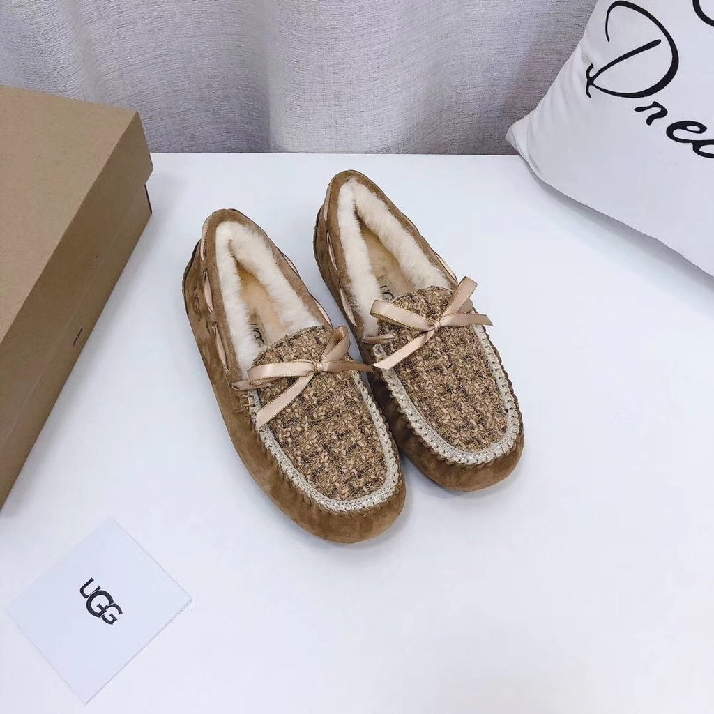 Chestnut Chanel-Style Pebble Loafers – Sophisticated & Chic