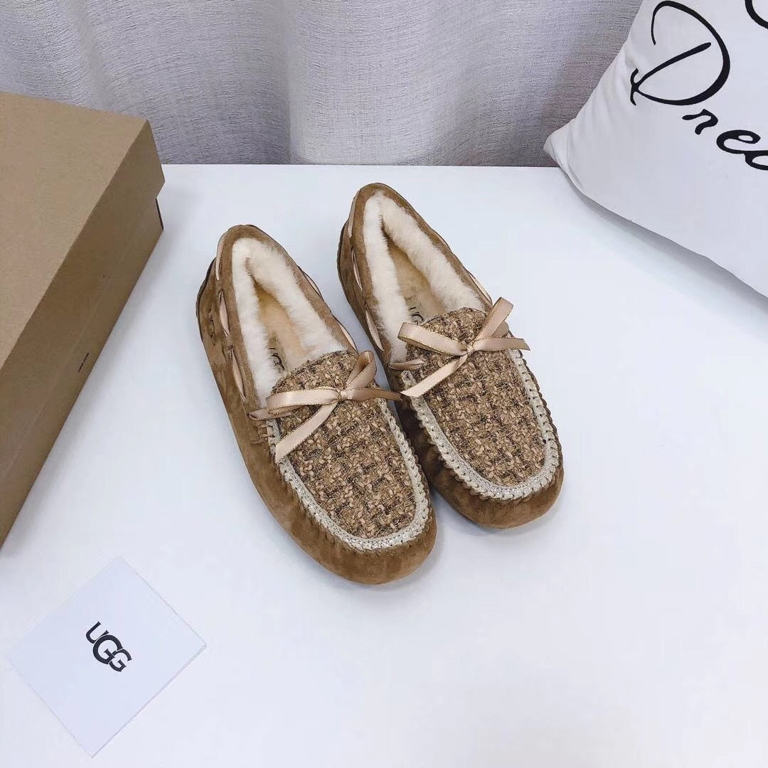 Chestnut Chanel-Style Pebble Loafers – Sophisticated & Chic