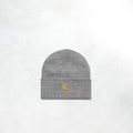 Carhartt WIP Chase Beanie: Grey Heather / Gold