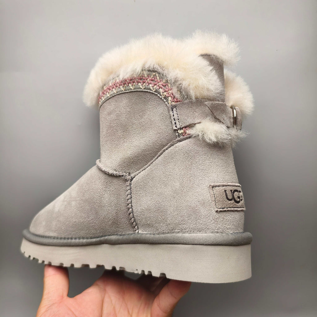 Grey Ethnic Style Back-Strap Sneakers – In Stock