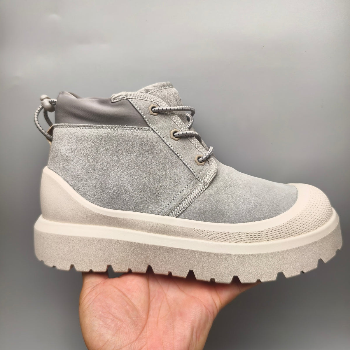 Light Grey High-Top Casual Streetwear Sneakers – In Stock