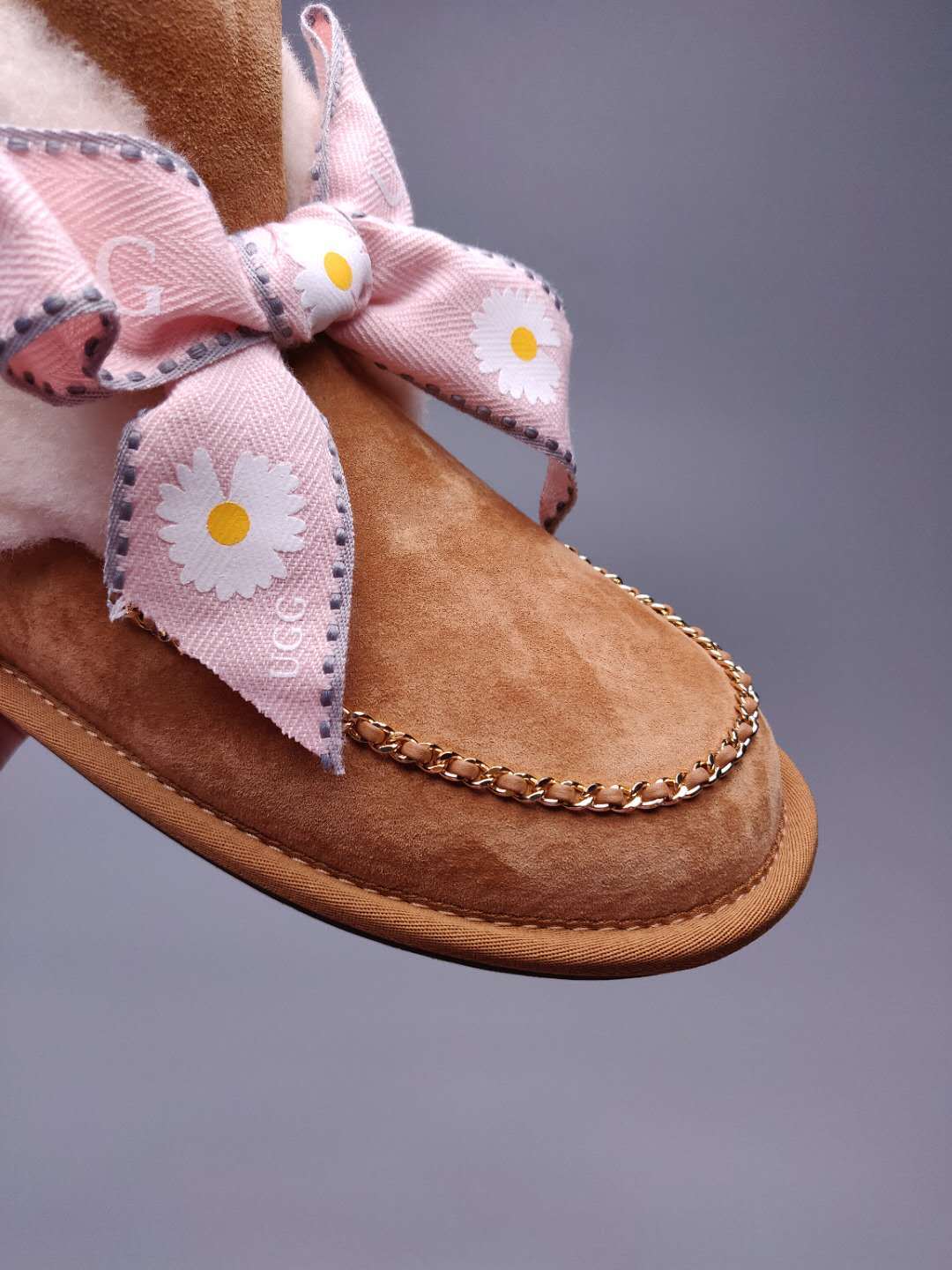 Chestnut Daisy Chain Ribbon Shoes – In Stock