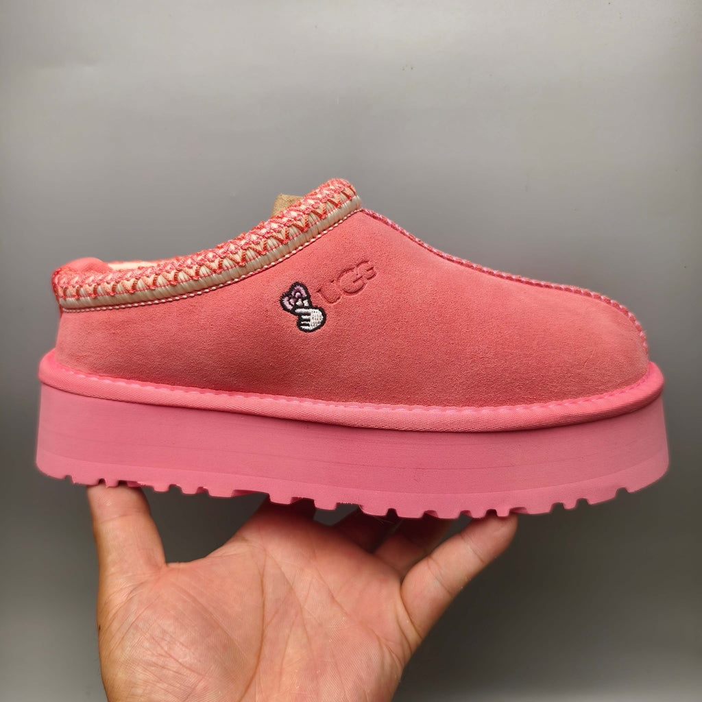 Rose Red Ethnic Style Chunky Sole Casual Shoes – In Stock