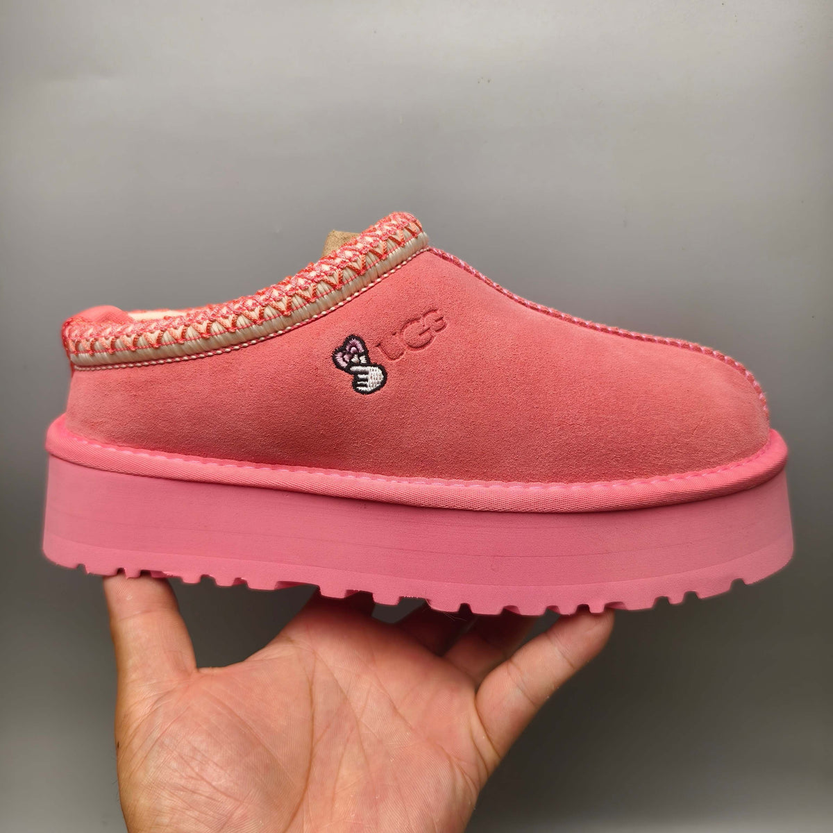 Rose Red Ethnic Style Chunky Sole Casual Shoes – In Stock
