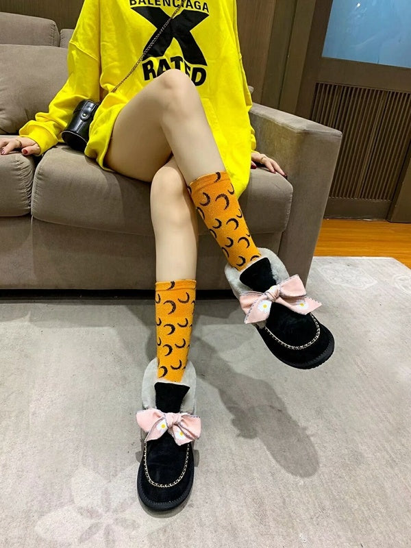 Black Daisy Chain Ribbon Shoes – In Stock