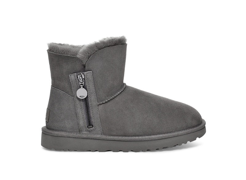 Grey Side-Zip Ankle Boots – In Stock