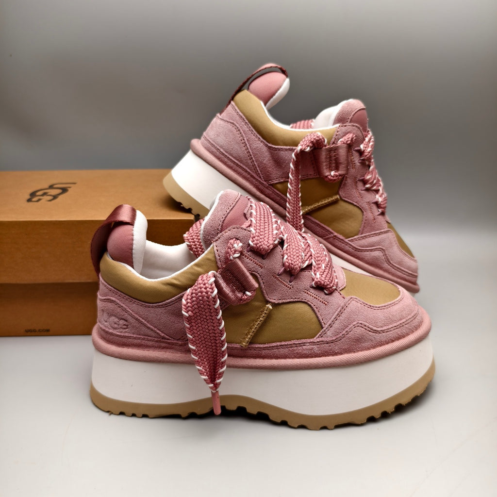 Pink Chunky Dad Sneakers – Lace-Up Casual Style | In Stock