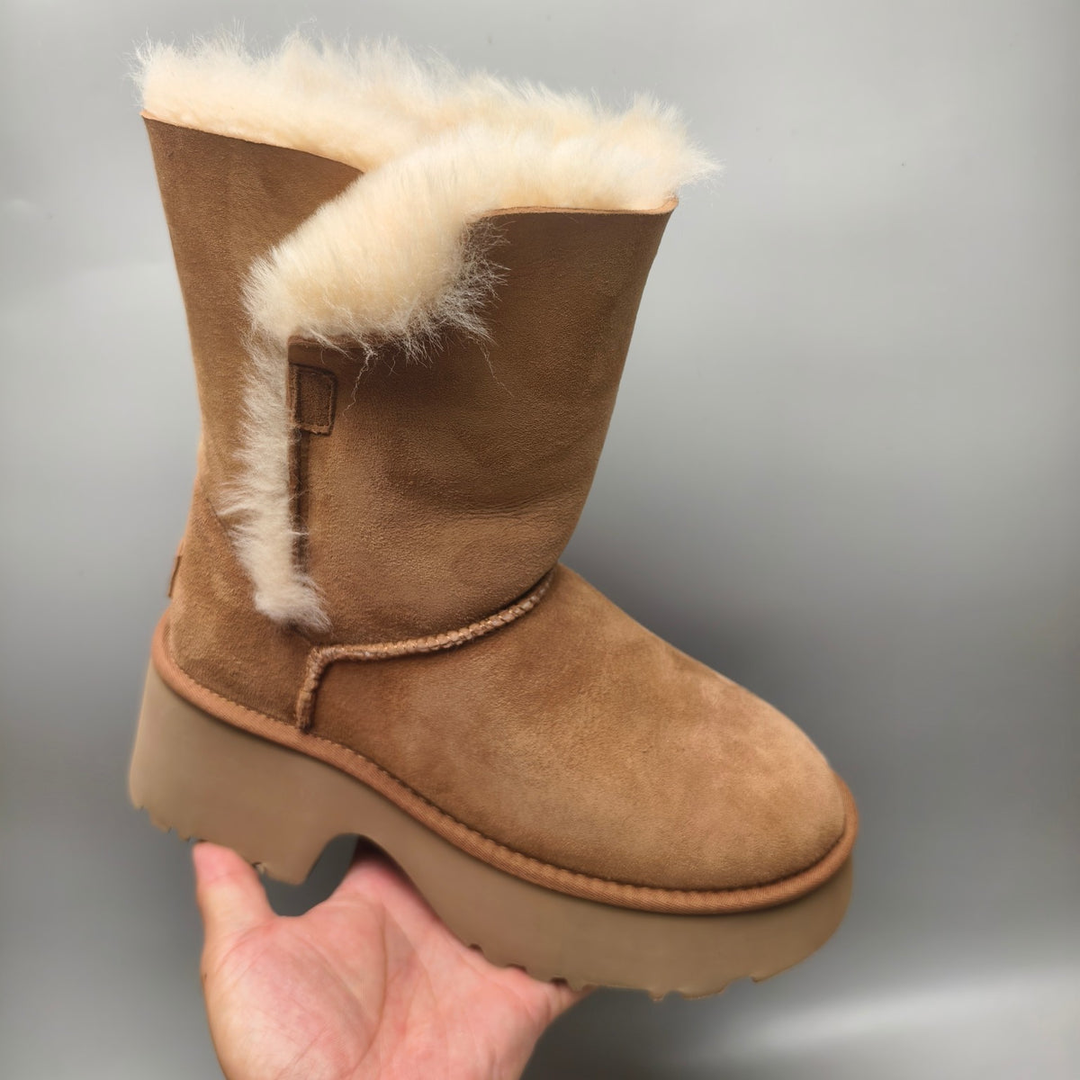 Chestnut Wedge Platform Mid-Calf Fashion Boots – Women’s | In Stock