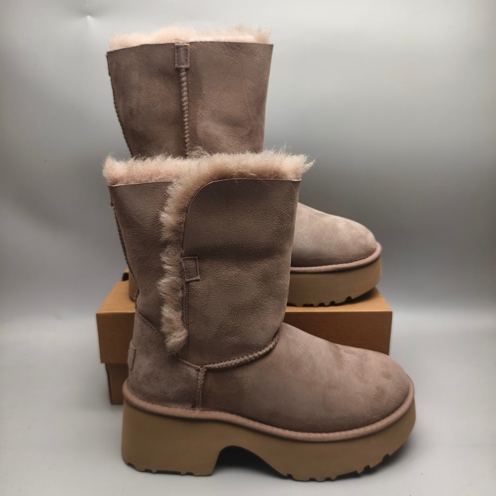 Walnut Brown Wedge Platform Mid-Calf Fashion Boots – Women’s | In Stock