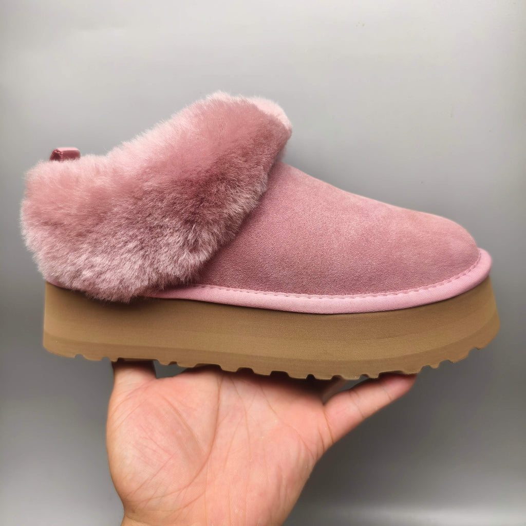 Pink Thick-Sole Suede Slip-On Lazy Shoes – In Stock