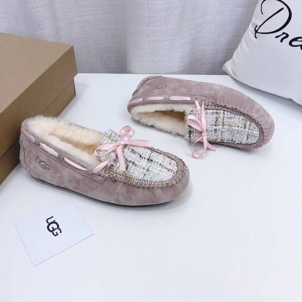 Dusk Pink Chanel-Style Pebble Loafers – Sophisticated & Chic