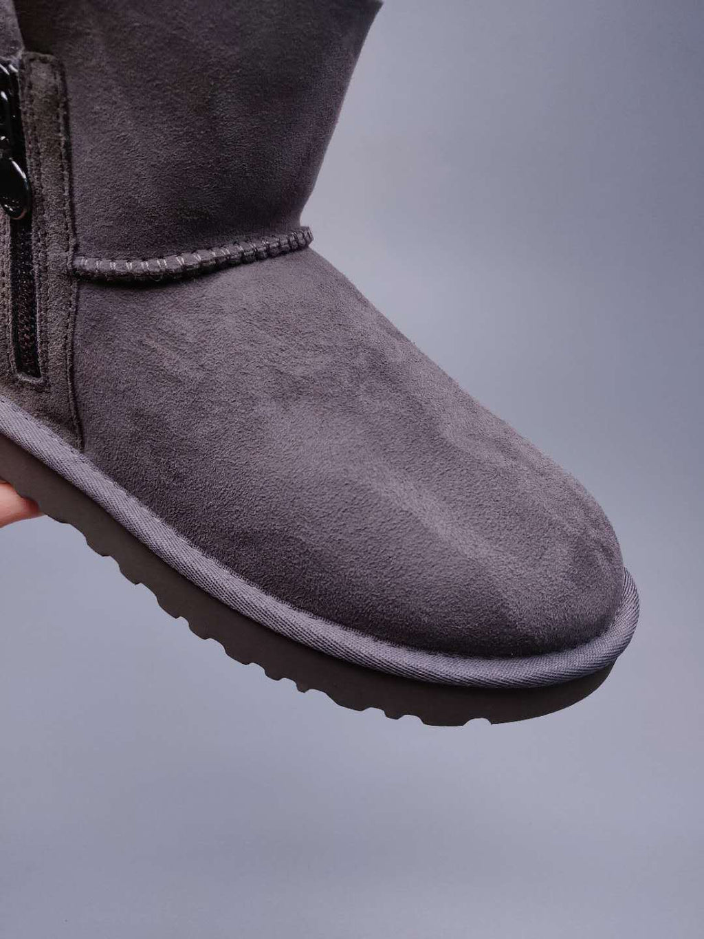 Grey Side-Zip Ankle Boots – In Stock