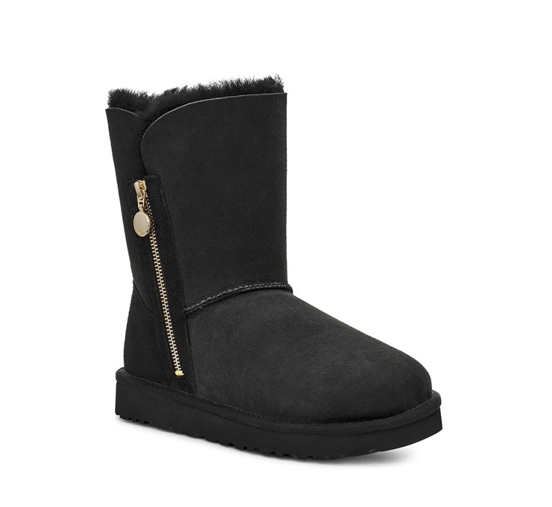 Black Side-Zip Mid-Calf Boots – In Stock