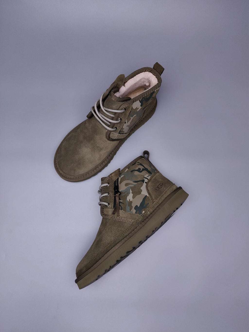 Military Green Color-Block Camo Men’s Sneakers – In Stock