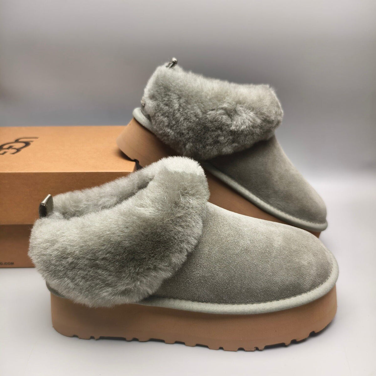Green Thick-Sole Suede Slip-On Lazy Shoes – In Stock