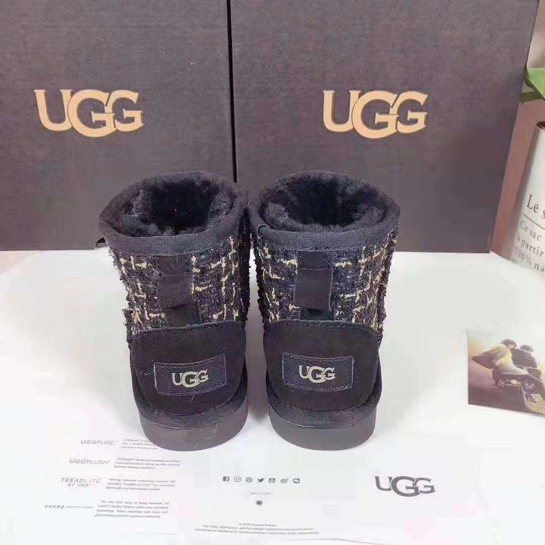 Chic Black Kids Chanel-Style Snow Boots
