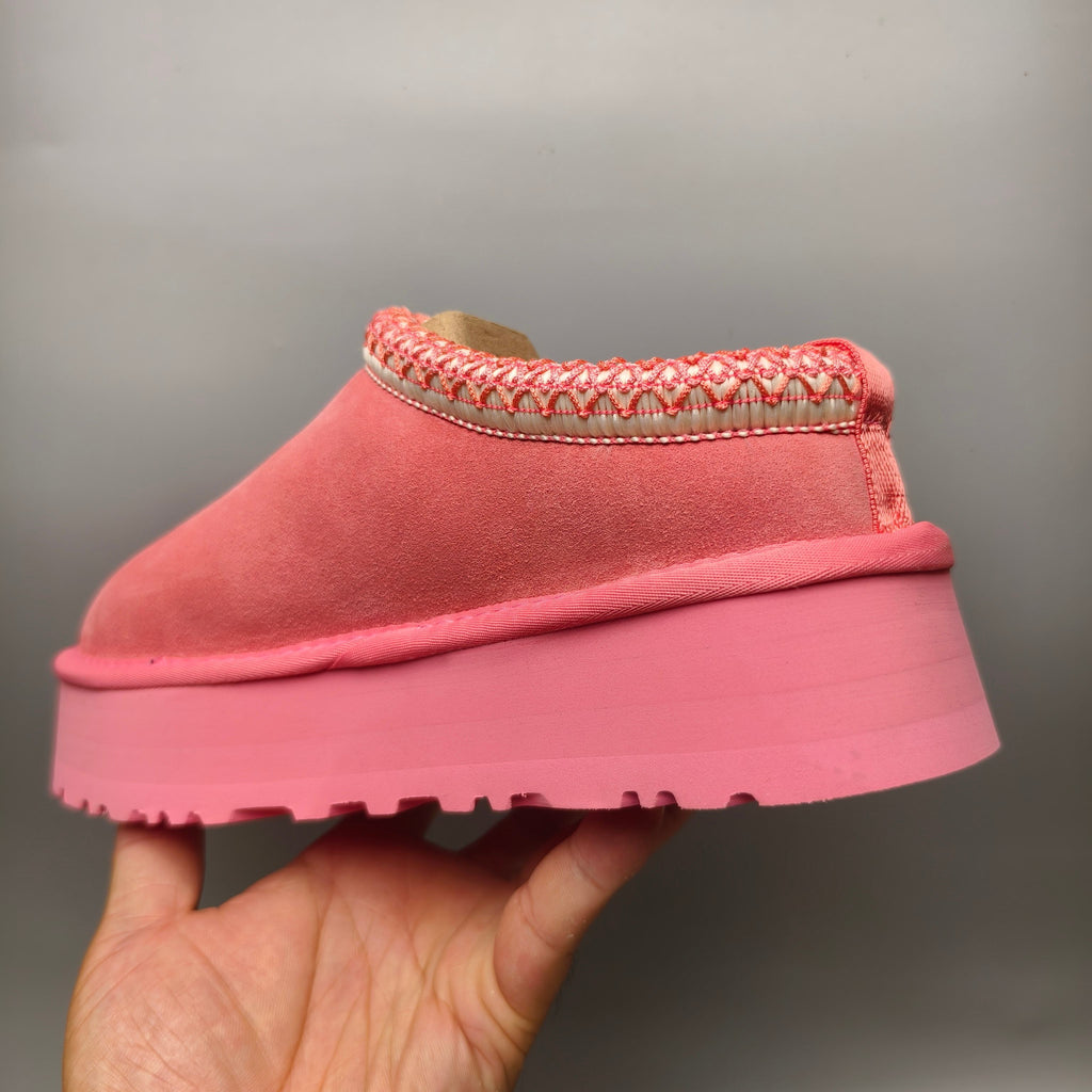 Rose Red Ethnic Style Chunky Sole Casual Shoes – In Stock
