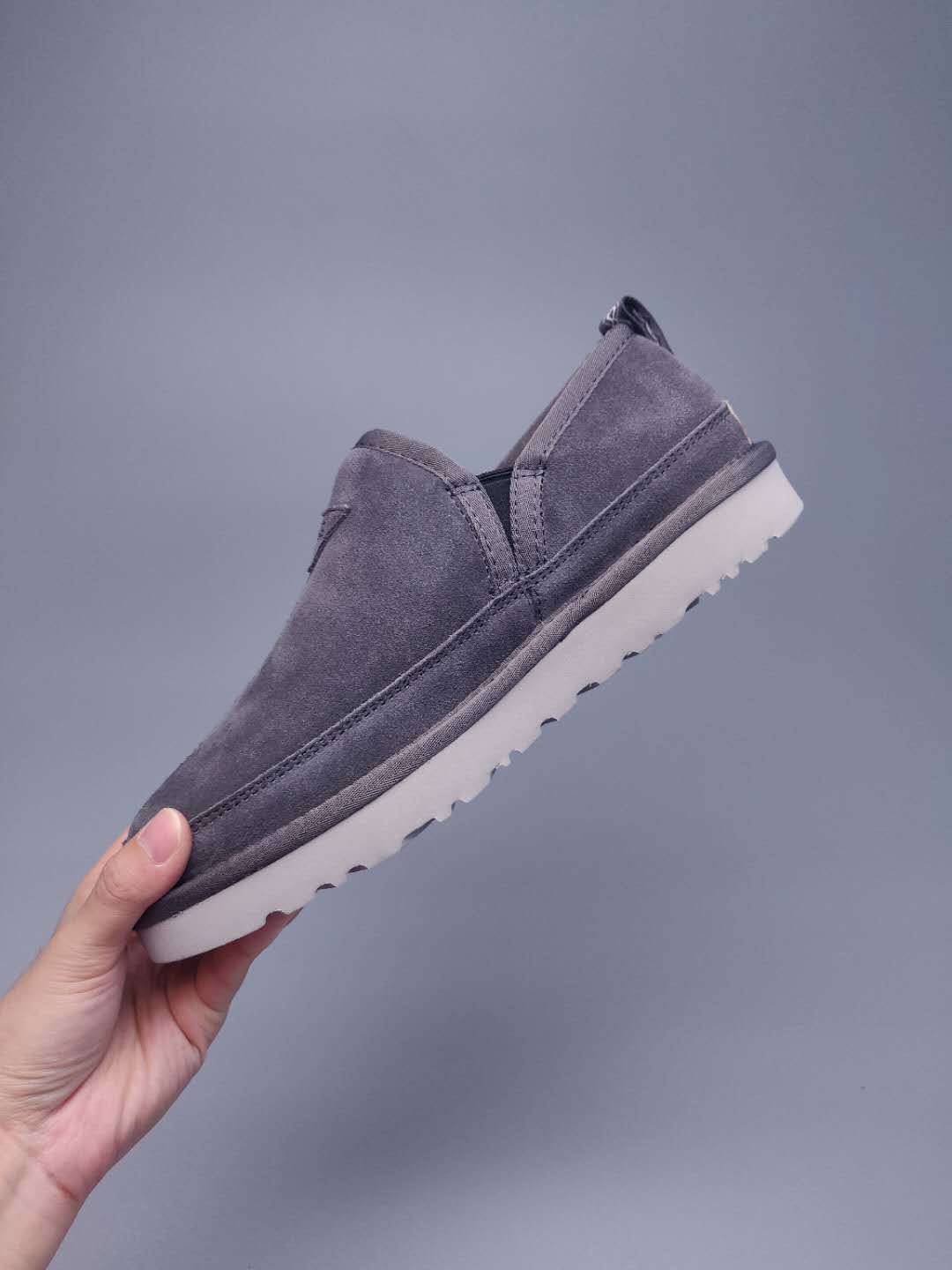 Grey Men’s Slip-On Low-Top Sneakers – In Stock
