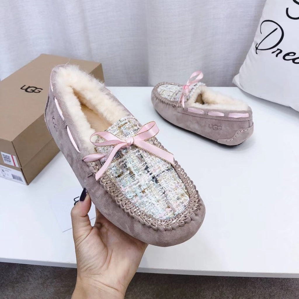 Dusk Pink Chanel-Style Pebble Loafers – Sophisticated & Chic