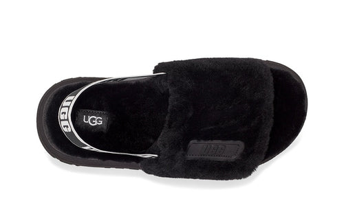 Black Disco Fluffy Sandals – In Stock