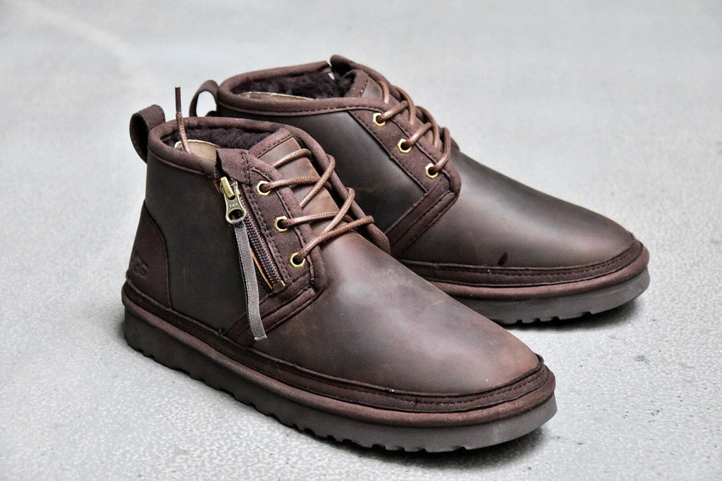 Men’s Crazy Horse Leather Zip-Up Sneakers