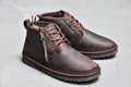 Men’s Crazy Horse Leather Zip-Up Sneakers