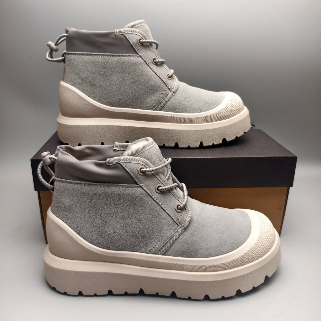 Light Grey High-Top Casual Streetwear Sneakers – In Stock