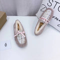 Dusk Pink Chanel-Style Pebble Loafers – Sophisticated & Chic