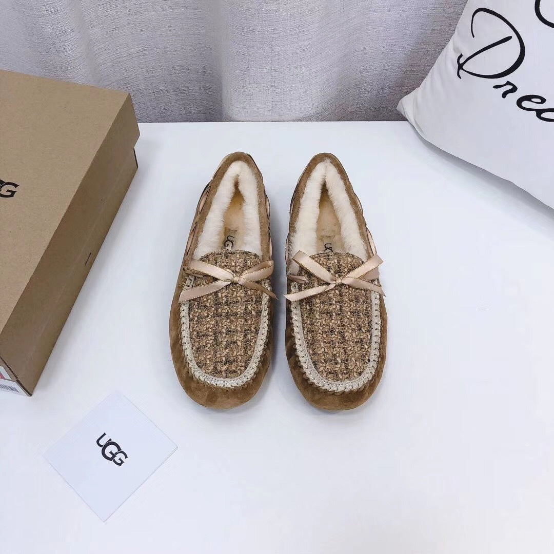 Chestnut Chanel-Style Pebble Loafers – Sophisticated & Chic
