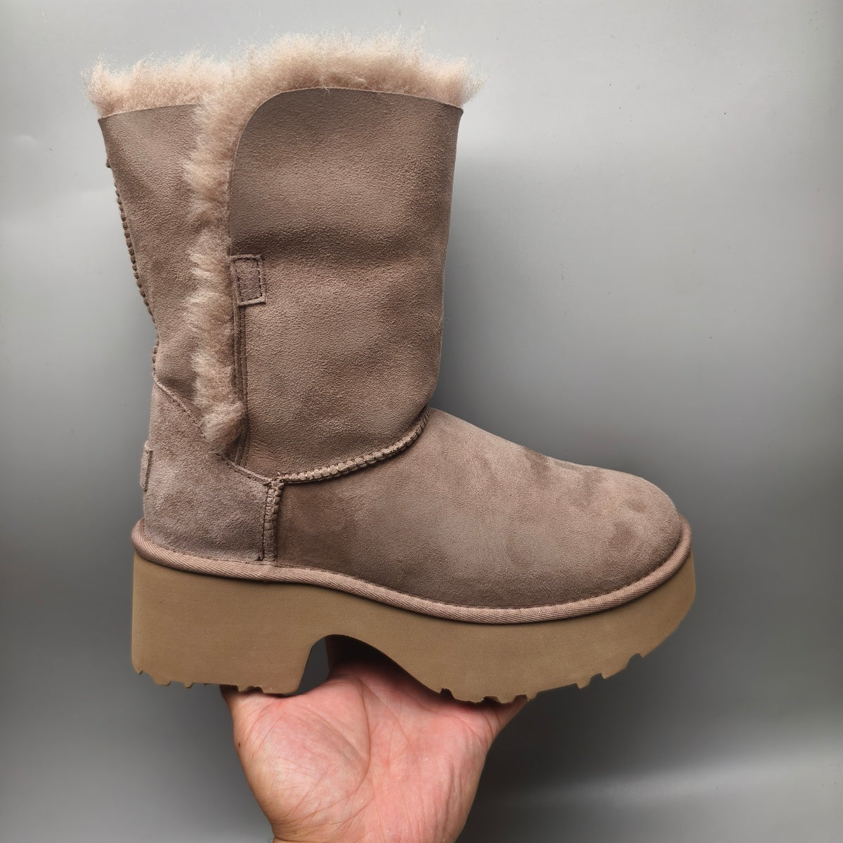 Walnut Brown Wedge Platform Mid-Calf Fashion Boots – Women’s | In Stock